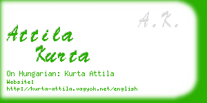 attila kurta business card